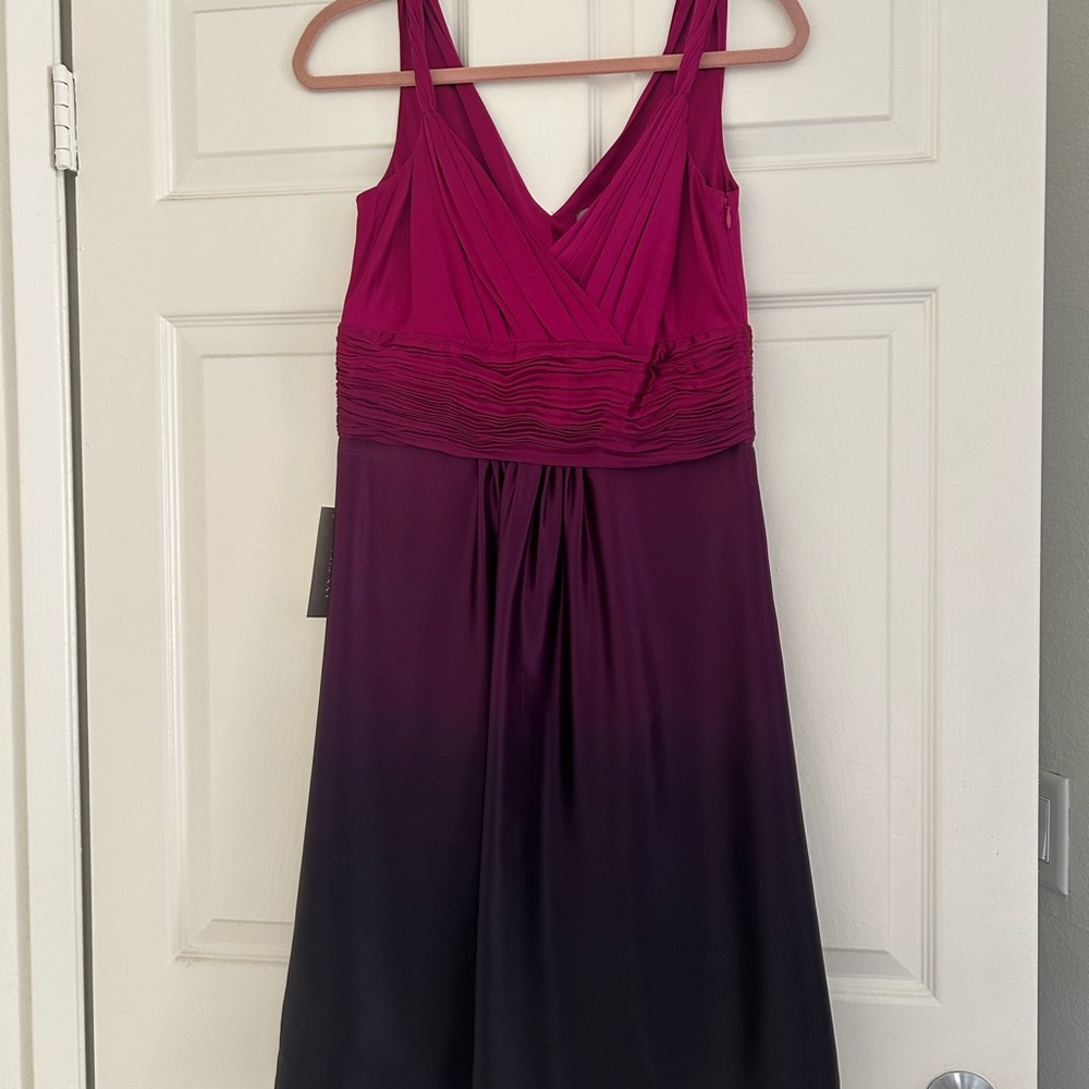 Vintage 2000s Ann Taylor Ombré Midi V-Neck Dress